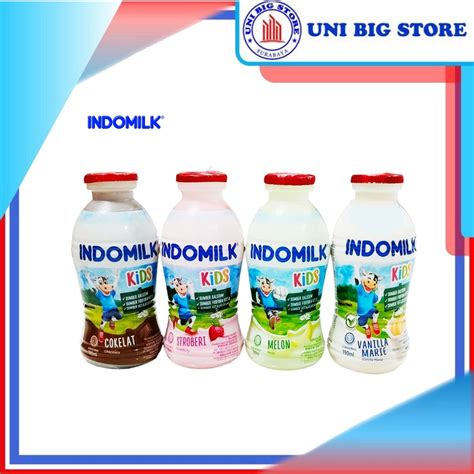 Jual Indomilk Susu Steril Coklat Stroberi Melon Vanilla 190 Ml Botol Sterilized Milk Chocolate