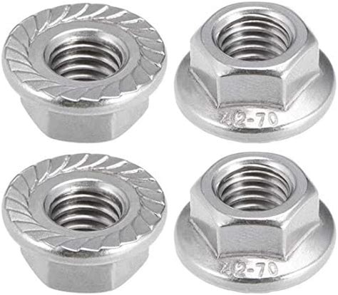 Uxcell M Serrated Flange Hex Lock Nuts Stainless Steel Pcs