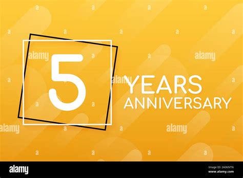 5 Years Anniversary Emblem Anniversary Icon Or Label 5 Years