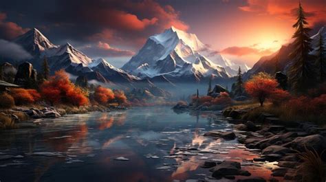 Premium AI Image | Mountain Peak at Sunrise