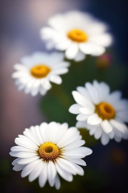 Premium AI Image | White flowers on a blurred background