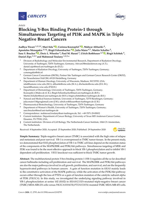 Pdf Blocking Y Box Binding Protein Through Simultaneous Targeting