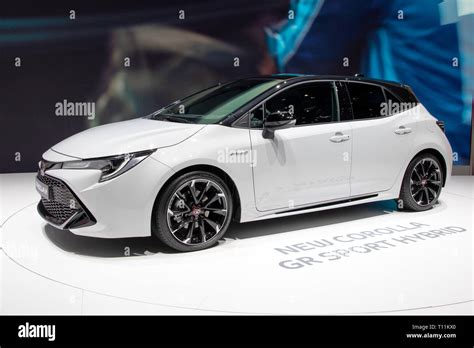 GENEVA SWITZERLAND MARCH 5 2019 New Toyota Corolla GR Sport Hybrid