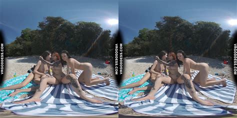 3 Babes On Nude European Beach Mini Lesbian Outdoor Vacation Orgy Matty Cheri Rebeka Ruby VR