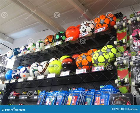 Soccer Footballs In A Sports Store Editorial Image Image 37841400