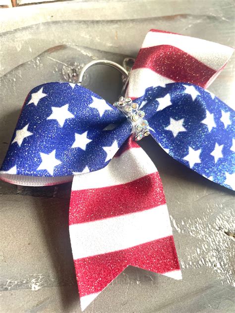 American Flag Cheer Bow Keychains Cheer Gifts Coaches Gift Sports Gifts