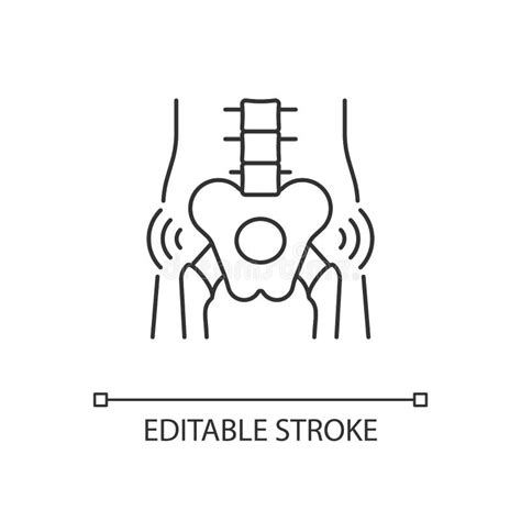 Icono Lineal Blanco Del Reumatismo De Cadera Para El Tema Oscuro