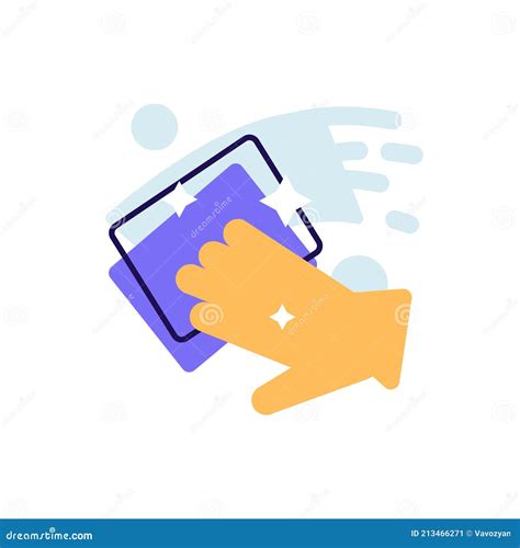 Hand Cleaning Surface By Napkin Vector Icon Stock Vector Illustration