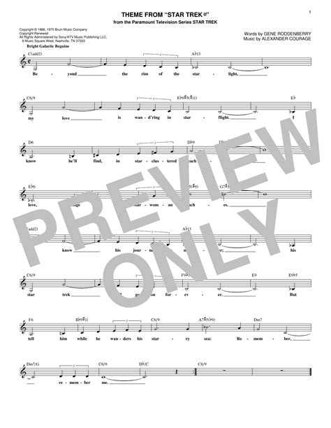 Theme From Star Trek | Sheet Music Direct