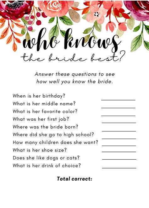 Bridal Printable Shower Games - Etsy