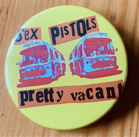 Sex Pistols Pretty Vacant Binlid 52mm Badge Crash The Pose