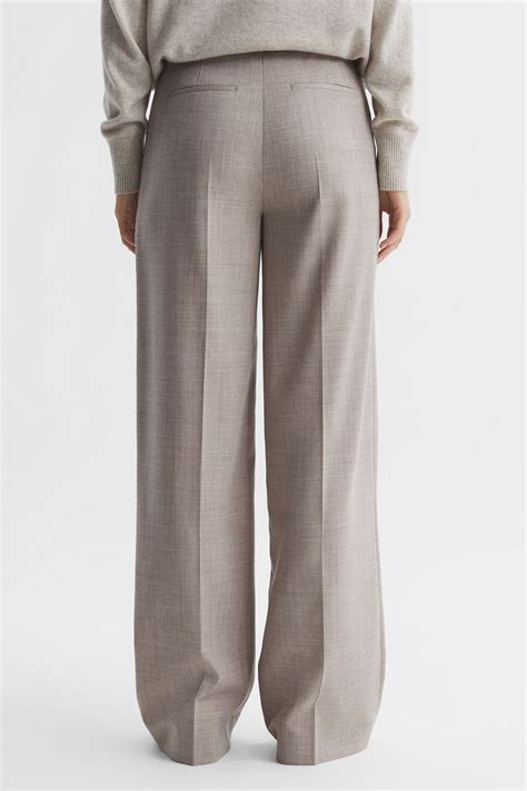 Buy Reiss Oatmeal Hazel Wool Blend Wide Leg Suit Trousers From The Next