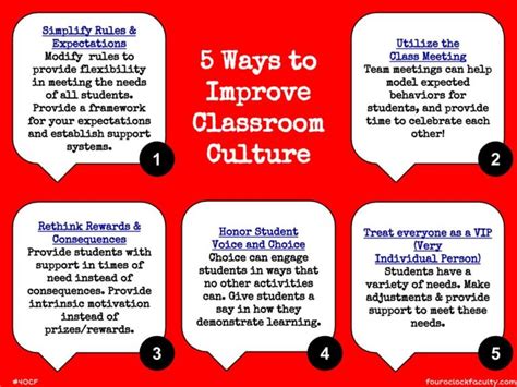 5 Ways To Improve Classroom Culture 4 Oclock Faculty