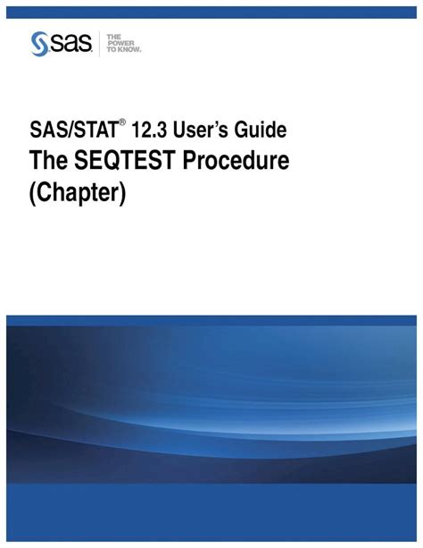 Pdf Sas Stat Users Guide The Seqtest Procedure Chapter