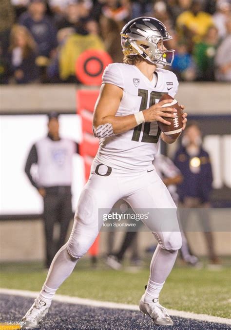 Oregon Ducks quarterback Justin Herbert during the football game ...