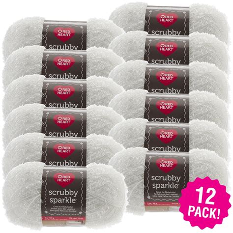 Red Heart Scrubby Sparkle Yarn Marshmallow Multipack Of Walmart