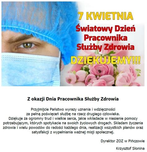 Yczenia Z Okazji Dnia Pracownika S U By Zdrowia Zesp Opieki