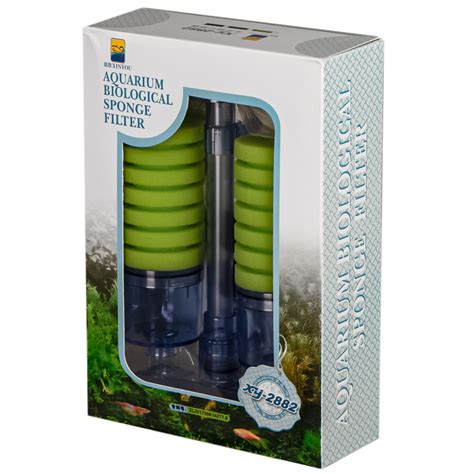 Filtru Intern Dublu Pentru Acvariu Plastic Burete Transparent Verde