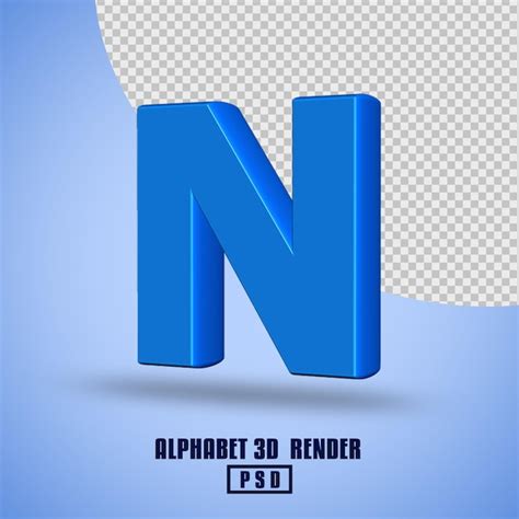 D Render Alfabeto Cor Azul Psd Premium