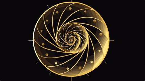 Golden Ratio Pentagram And Golden Spiral Isolated Background Premium