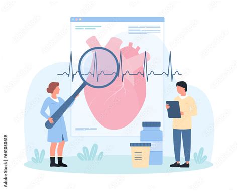 Diagnosis And Treatment Of Cardiovascular Disease Vector Illustration