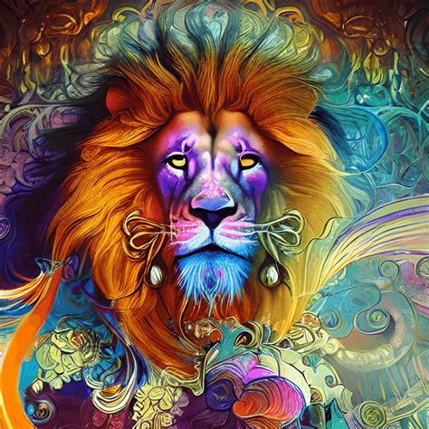 Fractal Lion Graphic · Creative Fabrica