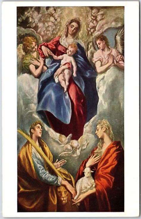 The Virgin With Saint Ines And Saint Tecla By El Greco Postcard Other Unsorted Postcard