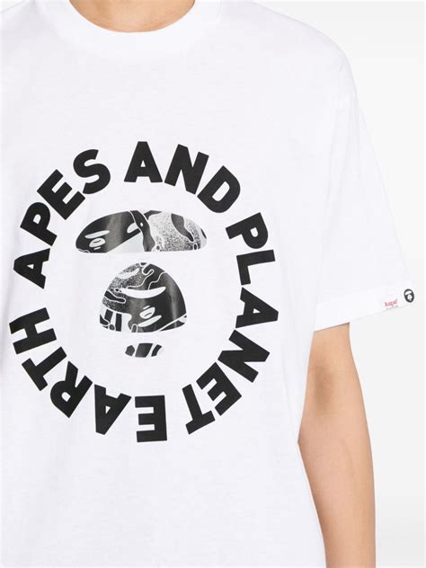 AAPE BY A BATHING APE Moonface Graphic Print Cotton T Shirt Farfetch