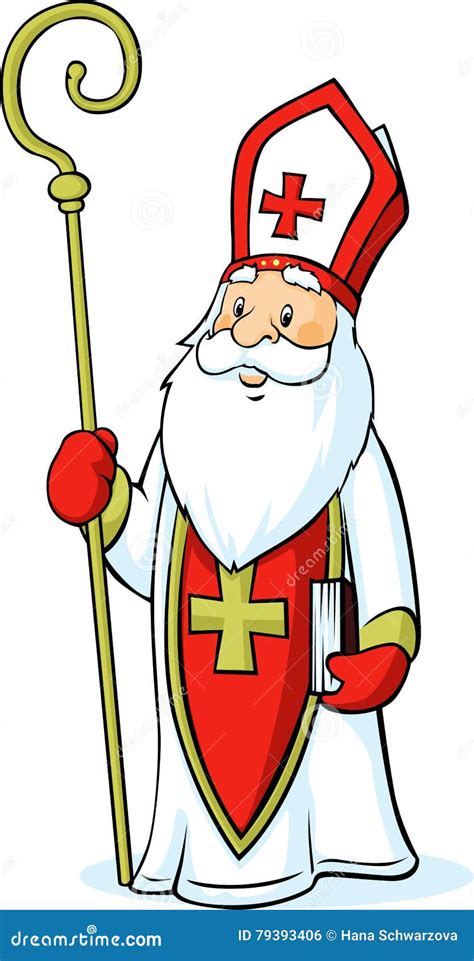 Sankt Nikolaus Lokalisierte Auf Weißem Hintergrund Vektor Vektor