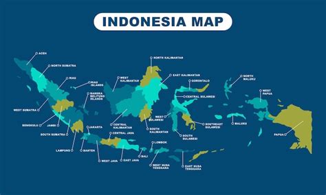 Diseño moderno del mapa de indonesia Vector Premium