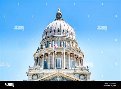 Dome of the Idaho State Capitol Building in downtown capital city of ...