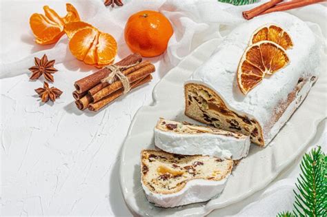 Premium Photo Traditional Christmas Stollen German Cake European