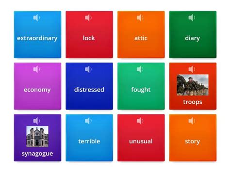 Flip Tiles Anne Frank Vocabulary Hoz Voltear Fichas