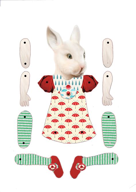 Rabbit Articulated Paper Doll Printable Paper Dolls Paper Dolls