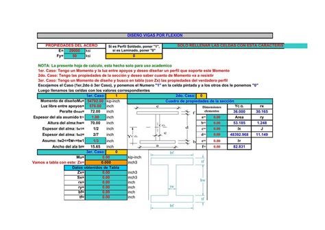 Plantilla Excel Para El Diseño De Vigas De Acero P Mauricio Calleja Udocz