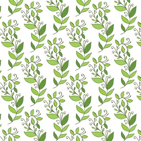 Seamless Floral Pattern With Twigs Botanical Background Repeating