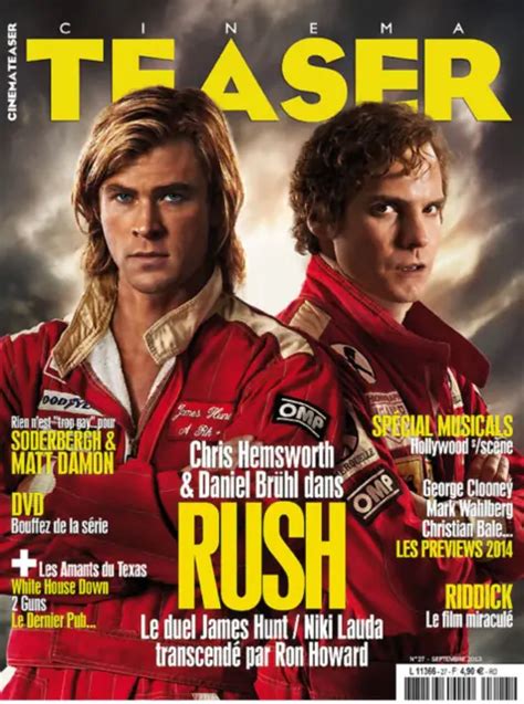 Magazine CinÉma Teaser N° 27 Rush Chris Hemsworth Et Daniel Brühl