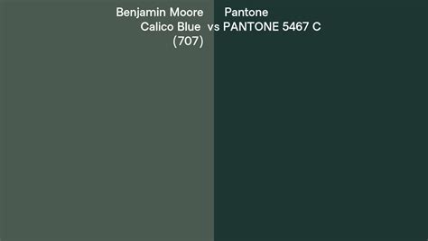Benjamin Moore Calico Blue (707) vs Pantone 5467 C side by side comparison