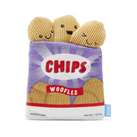 Bark Stuffed Plush Multi Part Dog Toy Woofles Potato Chips