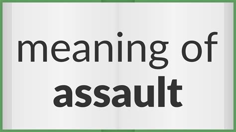 Assault Meaning Of Assault Youtube