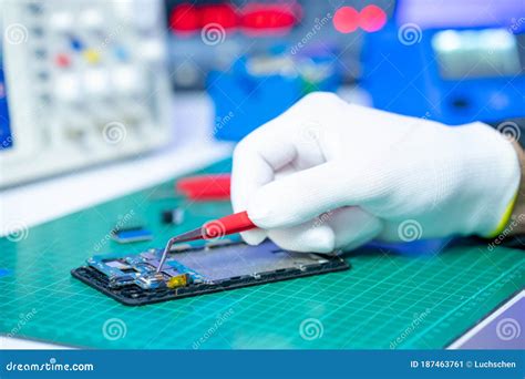 Mobile Phone Repair Electronic Technician Repairs Stock Image Image