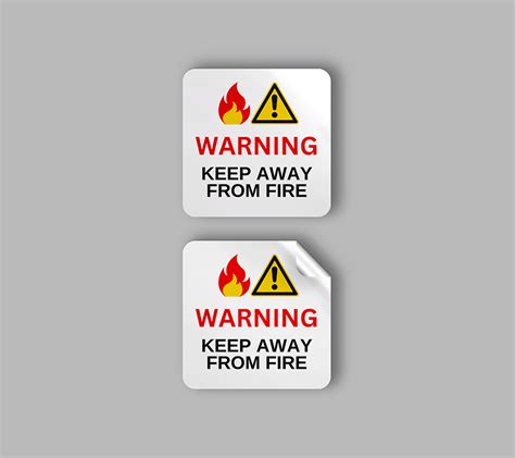Keep Away from Fire square Warning Stickers, Labels > DHXart