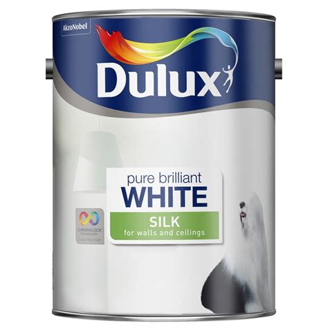 Dulux Pure Brilliant White Silk Emulsion 5L Painting Decorating