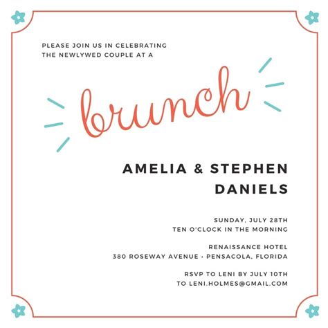 Free custom printable brunch invitation templates | Canva