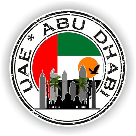 UAE Abu Dhabi Seal Sticker Round Flag For Laptop Book Fridge Etsy