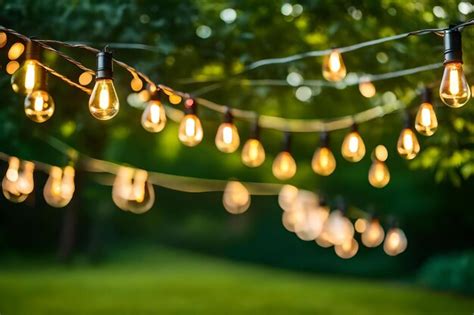 Premium AI Image | String lights hanging on a string of lights