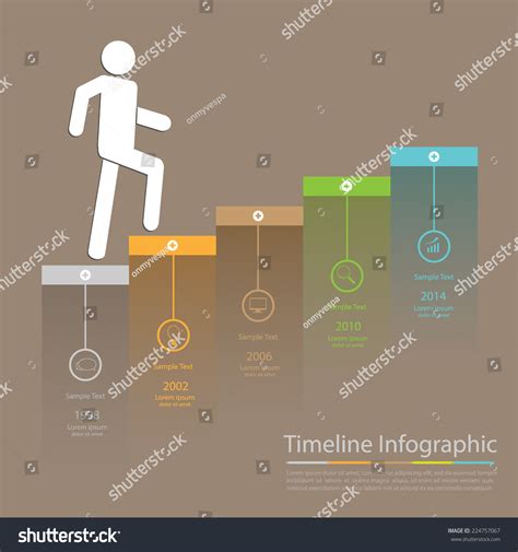 Vintage Timeline Infographic Set Icons Vector Stock Vector Royalty