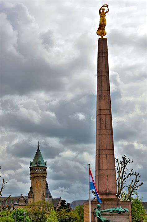 Monument Of Remembrance Obelisk In Luxembourg City Luxembourg