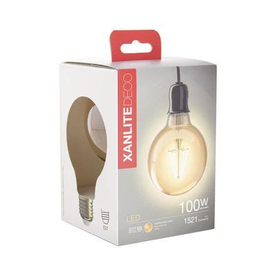 Ampoule LED GLOBE E27 ambrée 1521 lumens Blanc chaud XANLITE 1589202