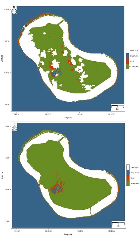 Predicted class map for the Tabuaeran Island area of interest (top ...